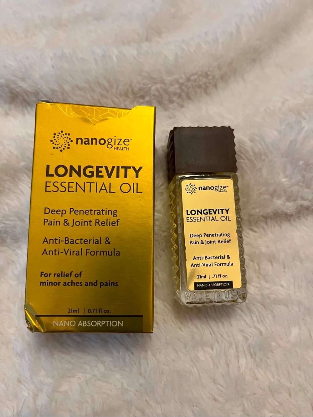 Nanogize Health Longevity Essential Oil Deep Penetrating, 21ml, 0.71oz Open Box
